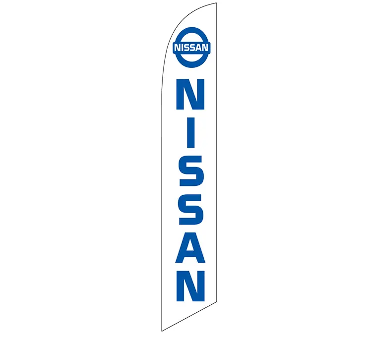 Nissan White and Blue Banner Flag