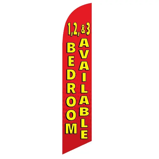 1, 2 & 3 Bedrooms Available Banner Flag