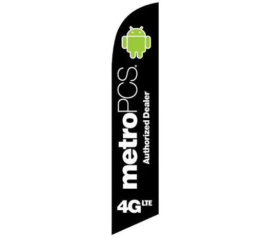 4GLTE Metro PSC Authorized Dealer Black Banner Flag