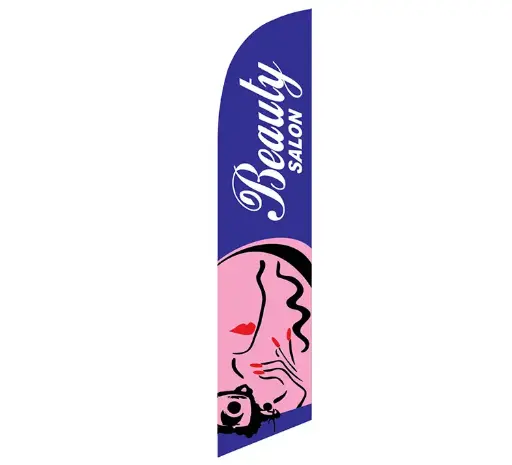 Beauty Salon Blue and Pink Banner Flag