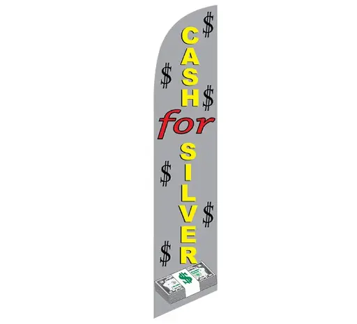 Cash for Silver Banner Flag