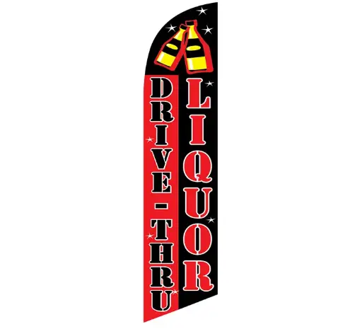 Drive-Thru Liquor Banner Flag