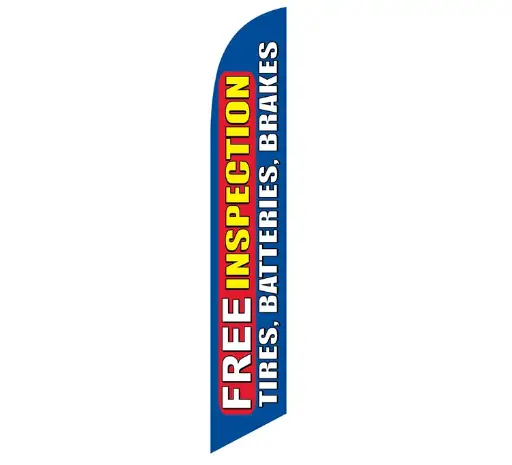 Free Inspection: Tires Batteries Brakes Banner Flag
