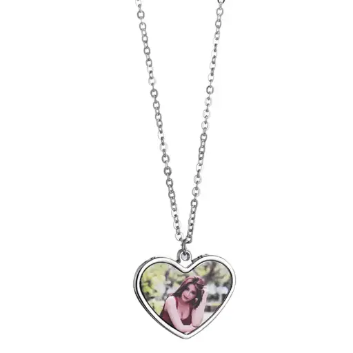 Heart Metal Photo Necklace | Sublimation blanks
