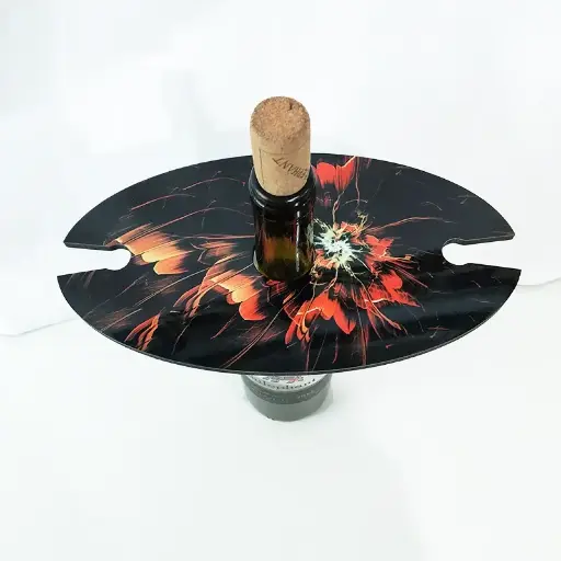 MDF red wine glass hanger gabet hanger oval  | Sublimation blanks