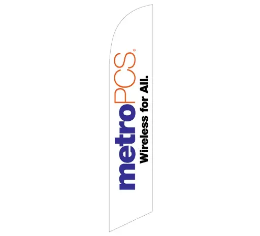 Metro PCS Wireless For All White Banner Flag