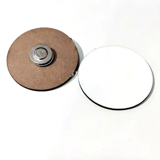 Name tag badge magnetic wood circle | Sublimation blanks