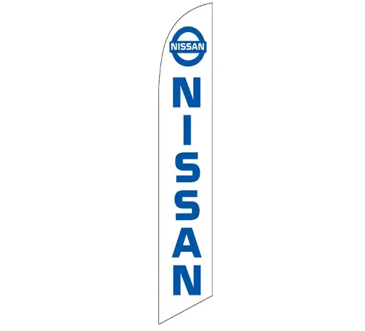 Nissan White and Blue Banner Flag