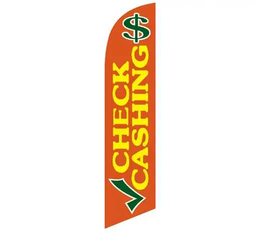 Orange Check Cashing Banner Flag