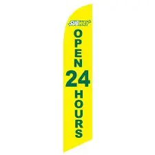 Subway Open 24 Hours Banner Flag Yellow